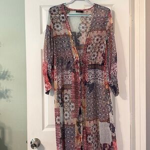 Boohoo Multicolor Patterned Coverup